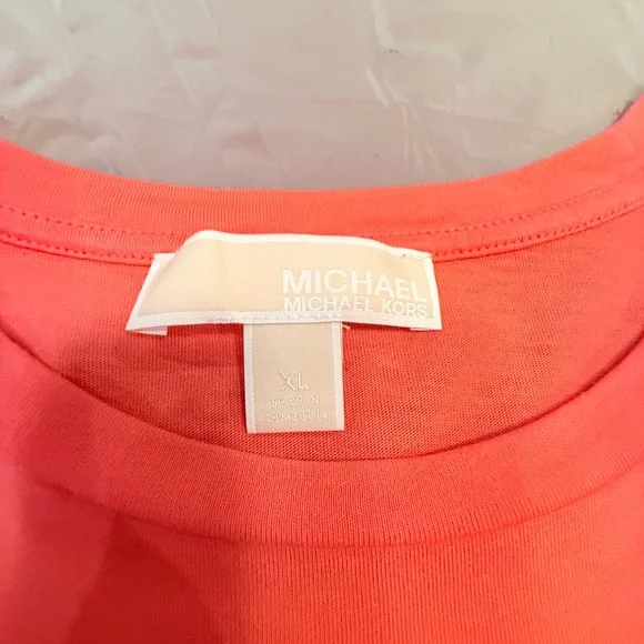 Michael Kors Orange Contrast Flutter Short Sleeve T-Shirt Size XL MSRP $95 - Picture 4 of 8